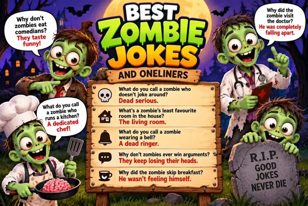 Best Zombie Jokes and OneLiners