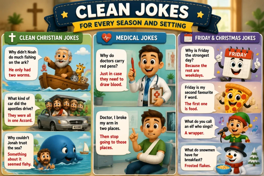 Christian, Medical and Seasonal Clean Jokes