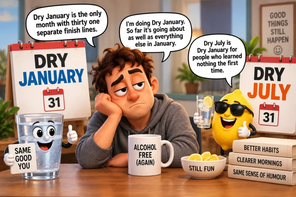 Dry January and Dry July Jokes