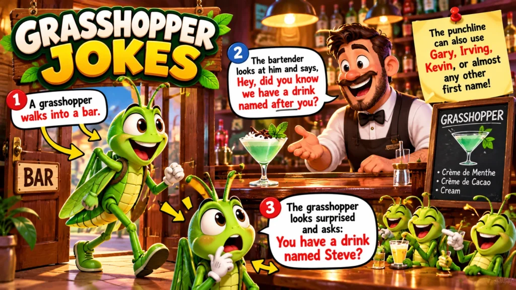 Grasshopper Walks Into a Bar Joke