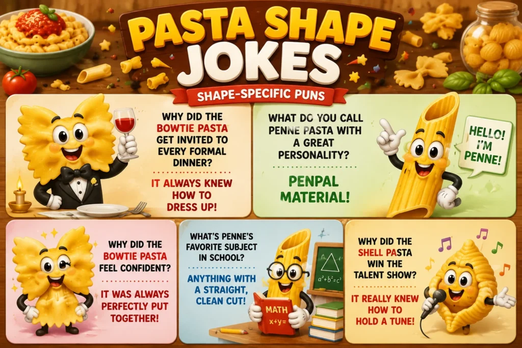 Pasta Shape Jokes (Penne, Bowtie & More)