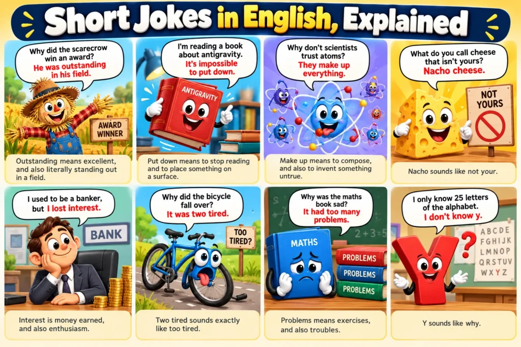 Short Jokes in English, Explained