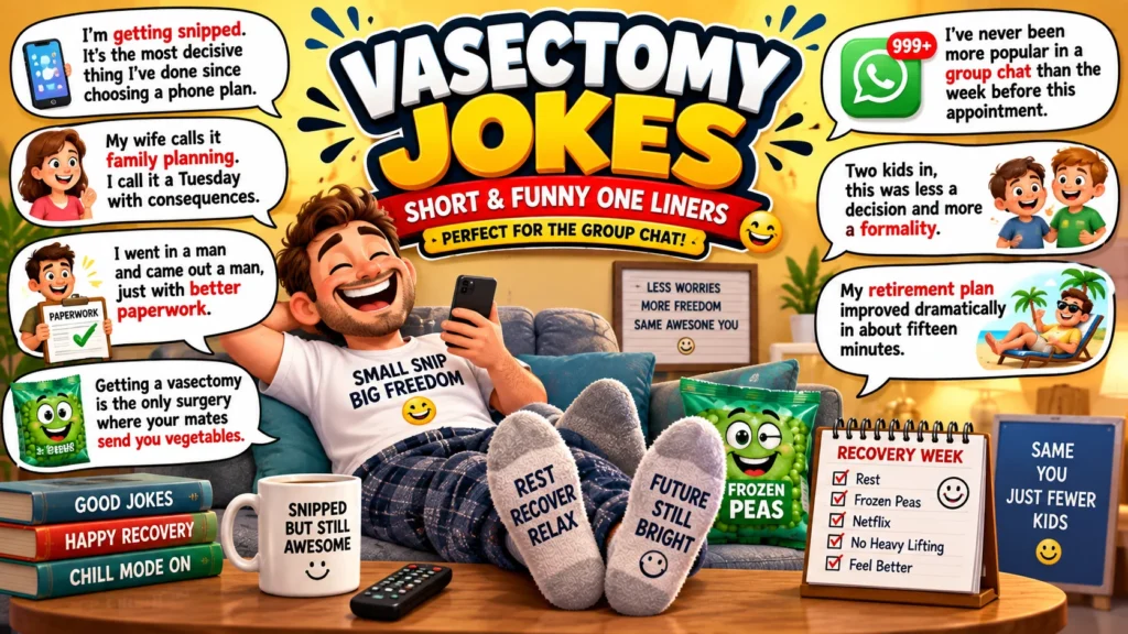 Short Vasectomy Jokes and One Liners