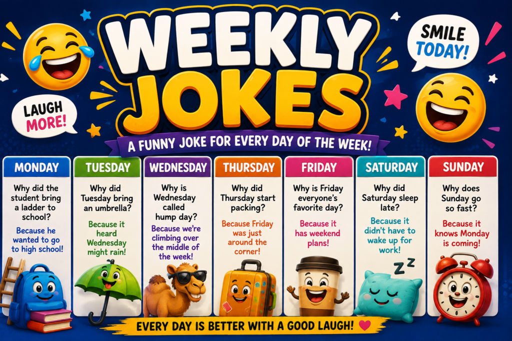 Weekly Jokes: A Funny Joke for Every Day of the Week