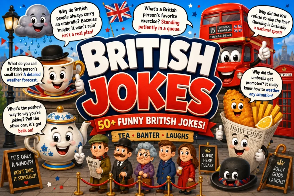 British Jokes and Funny Ones (Plus the British Slang for Joke)