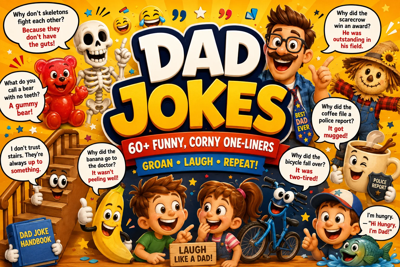 Dad Jokes | 60+ Funny, Corny One Liners (Plus Their Surprising History)