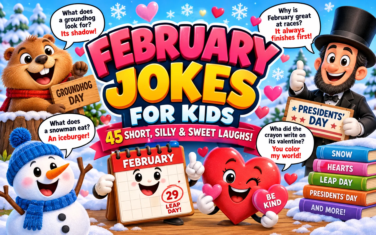 February Jokes for Kids | 45 Silly, Short & Sweet Laughs for Home and School