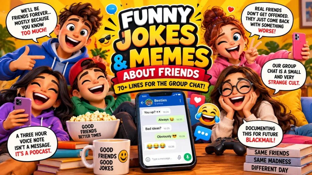 Funny Jokes and Memes About Friends | 70+ Lines for the Group Chat