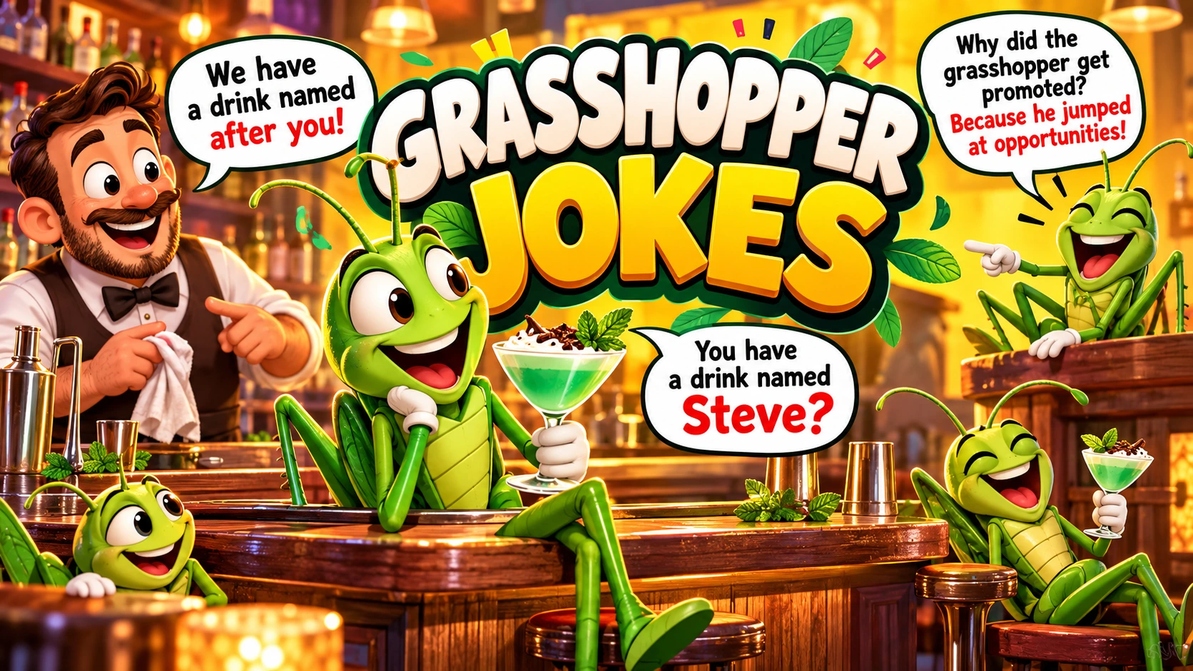 Grasshopper Joke | Funny Grasshopper Jokes, Bar Jokes, Dad Jokes & More