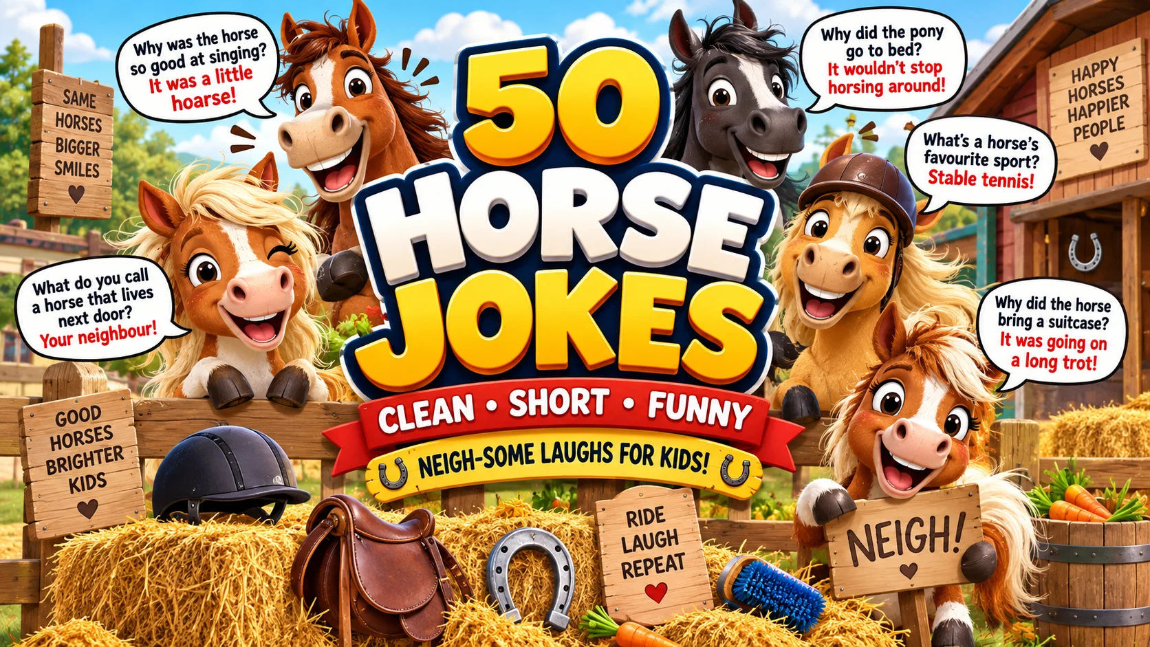 50 Horse Jokes for Kids | Clean, Short and Stable Approved