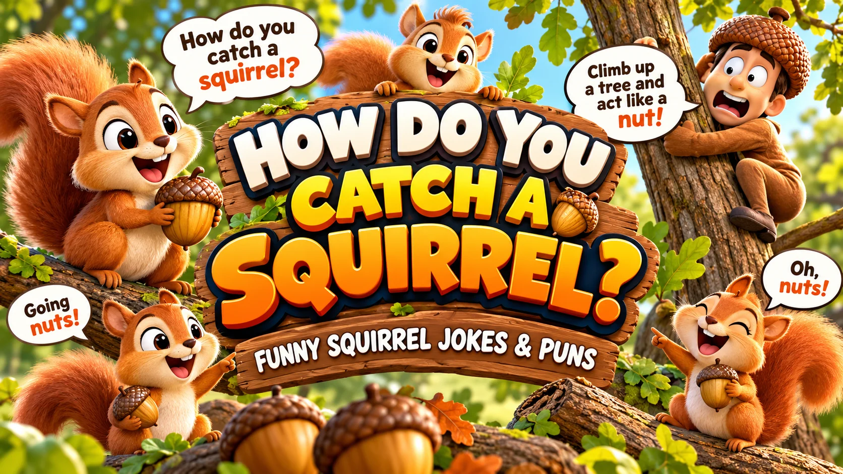 How Do You Catch a Squirrel Joke? Funny Squirrel Jokes, Puns & Dad Jokes