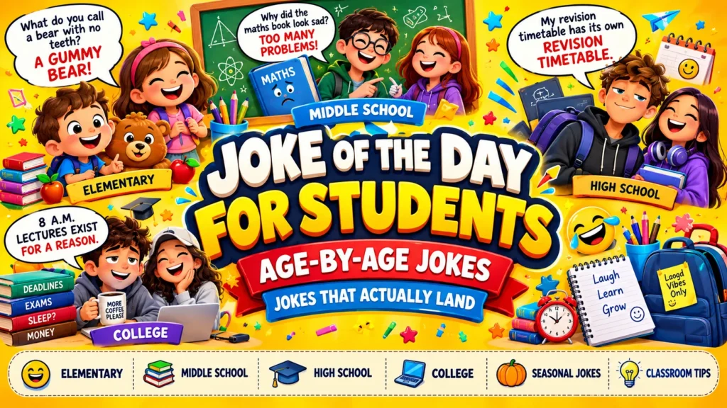 Joke of the Day for Students AgebyAge Jokes That Actually Land