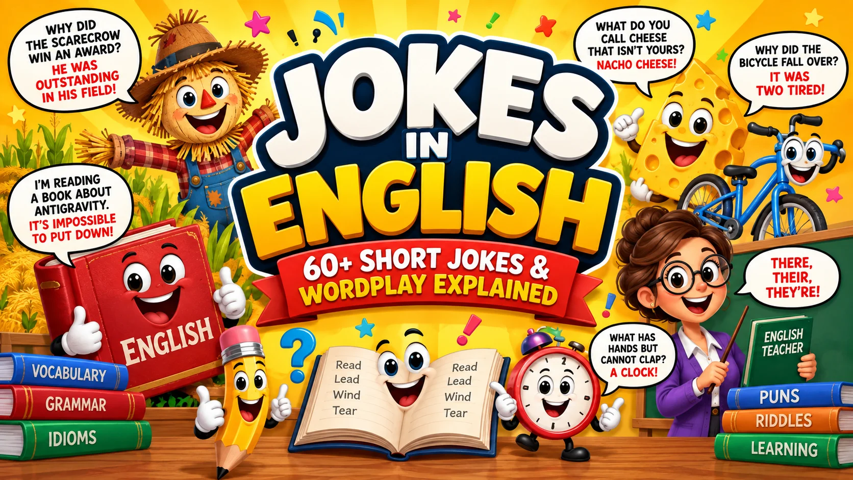 Jokes in English | 60+ Short Jokes with the Wordplay Explained