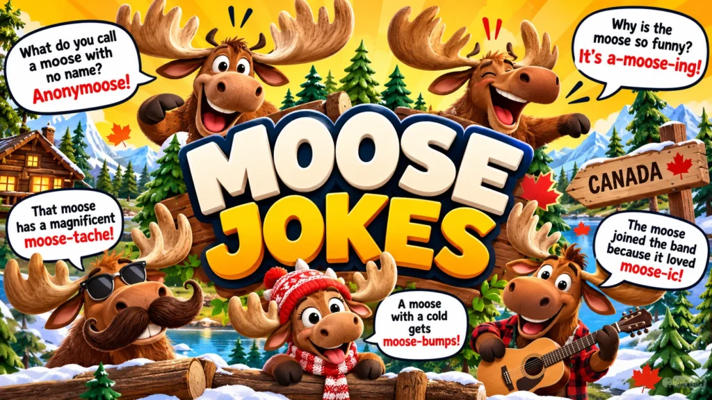 Moose Jokes | Funny Moose Jokes, Puns, Dad Jokes & One-Liners