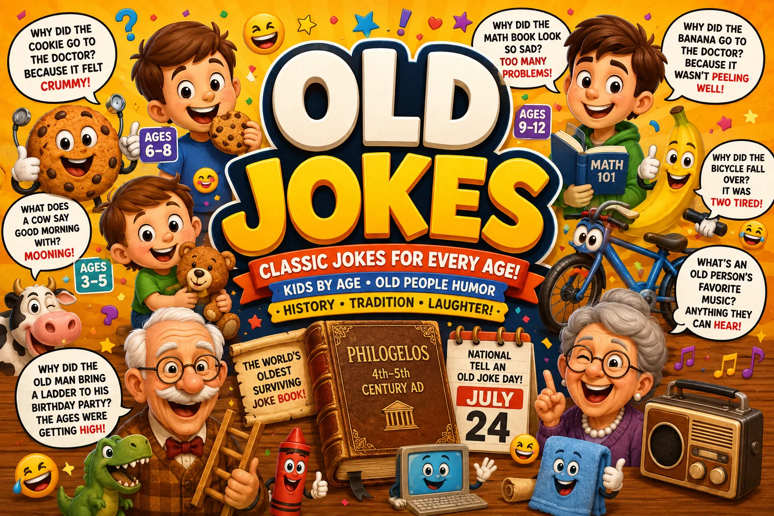Old Jokes | Classic Jokes by Kid’s Age, Plus Old Age Humor