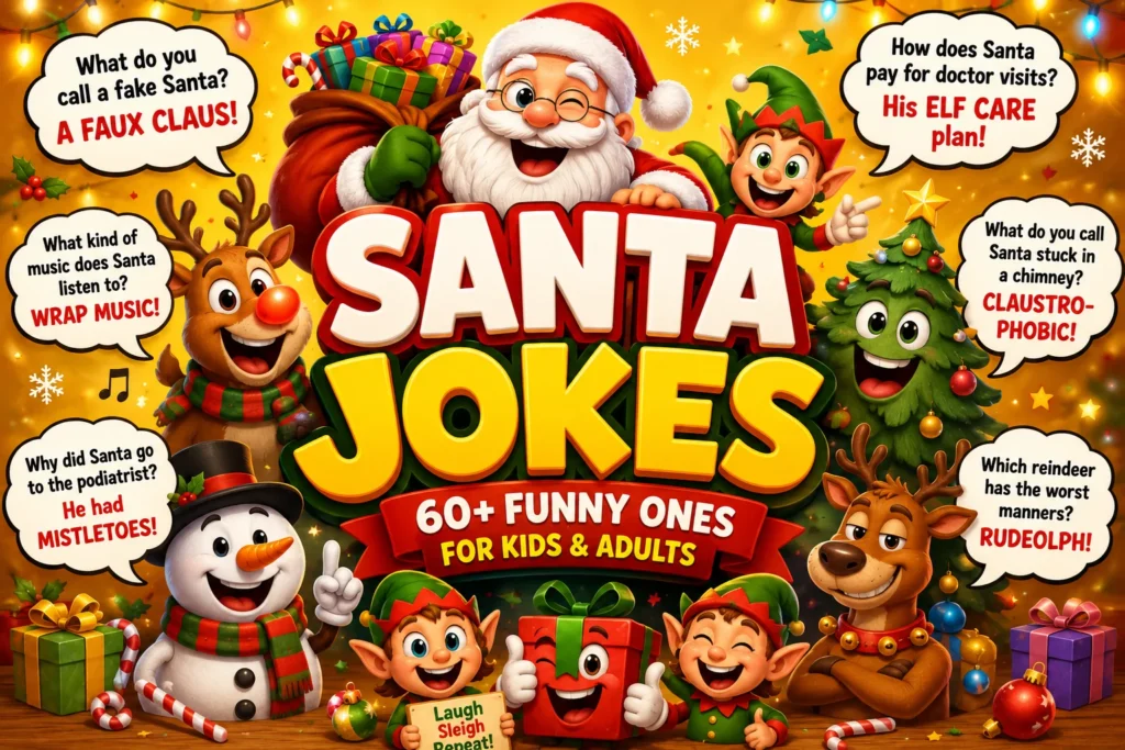 Santa Jokes and Funny Ones for Kids & Adults