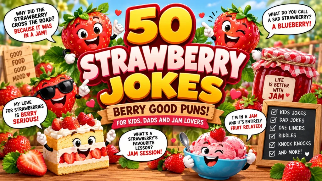 50 Strawberry Jokes | Berry Good Puns for Kids, Dads and Jam Lovers