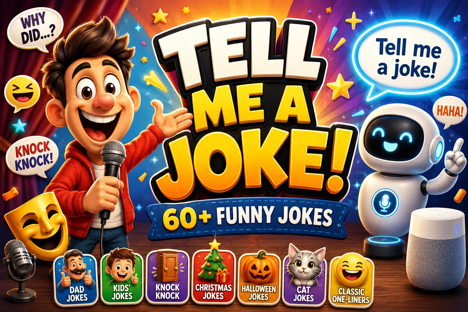 Tell Me a Joke | 60+ Jokes for Every Mood (Plus How AI Assistants Answer)