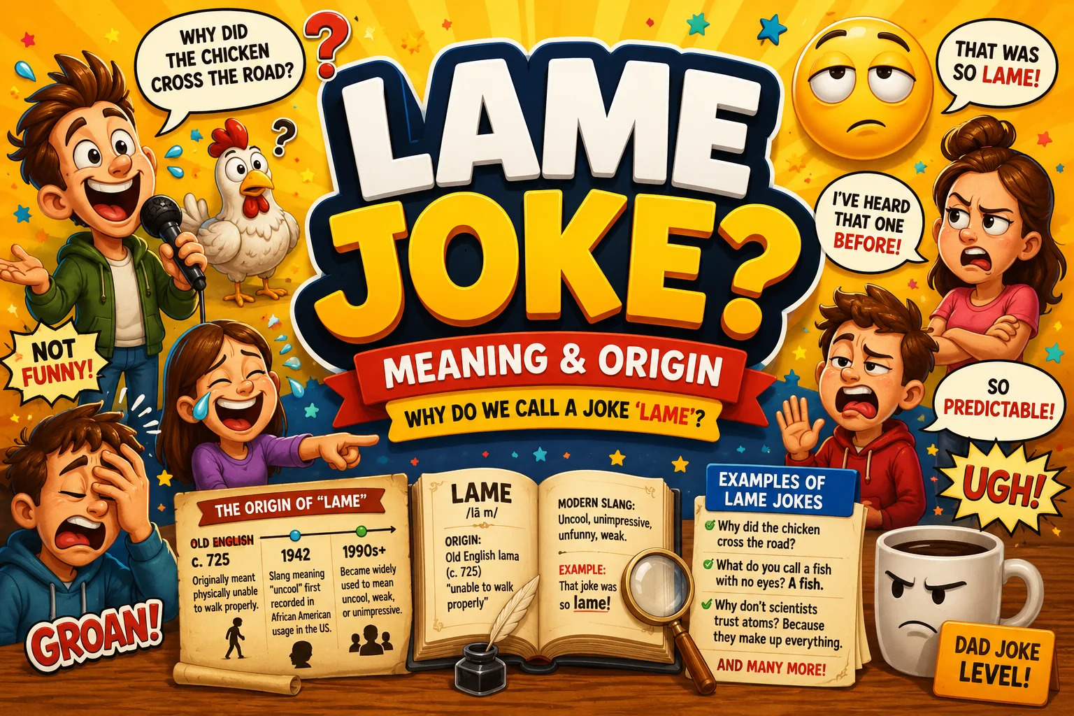 What Does Lame Joke Mean? Full Definition & Origin