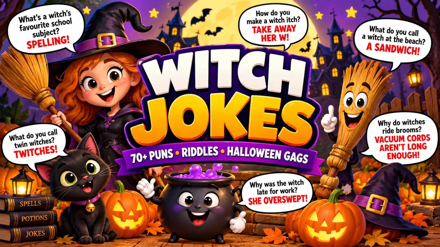 Witch Jokes | 70+ Puns, Riddles and Halloween Gags with Answers